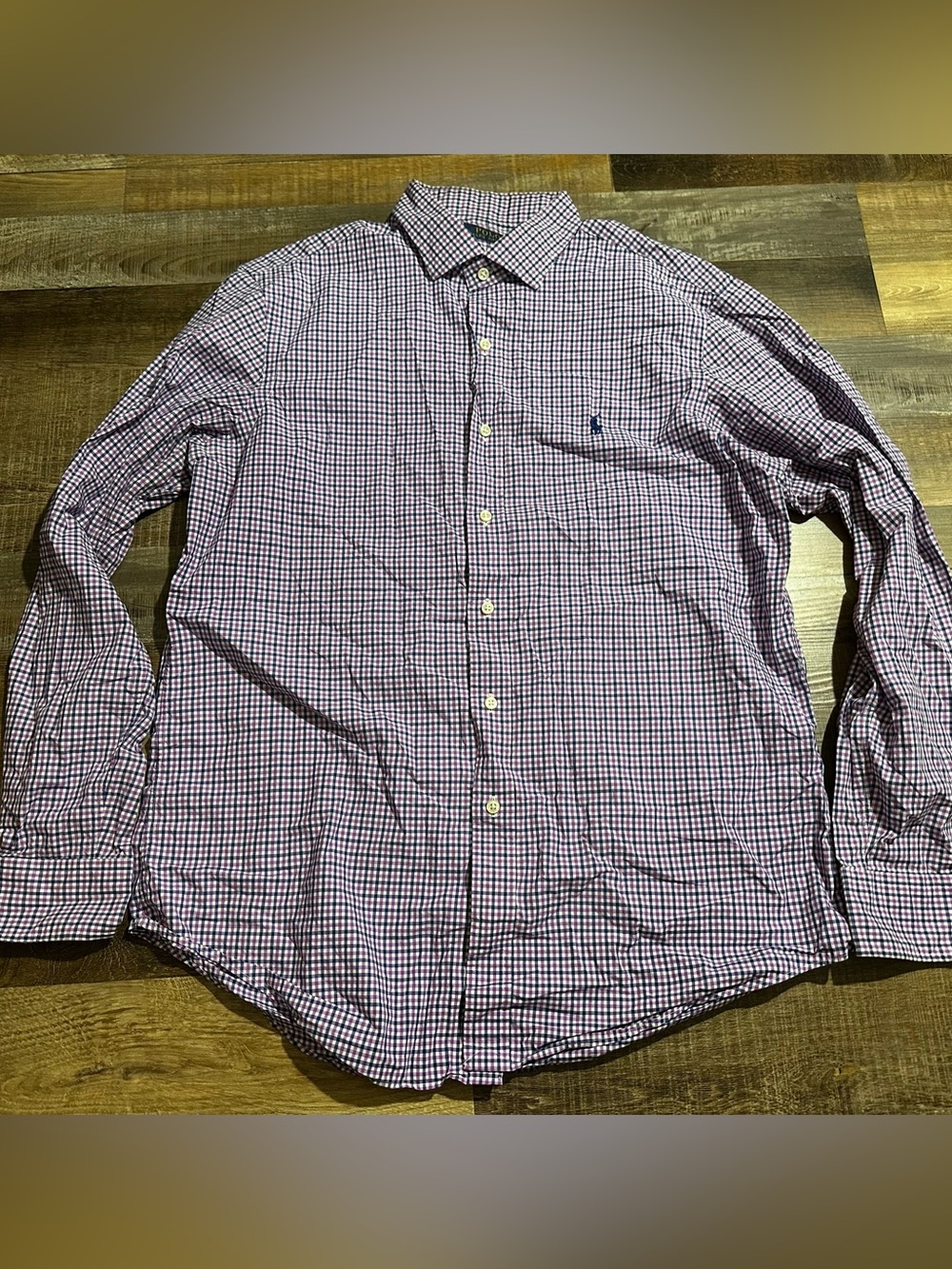 Polo by Ralph Lauren Pink & Blue Micro-Check Button-Down Shirt